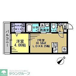 アイナ八千代緑が丘 1LDKの間取図画像