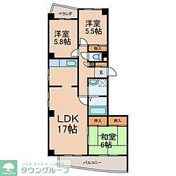 カサブランカ 3LDKの間取図画像