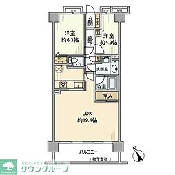 ブライトシティ船橋 2LDKの間取図画像