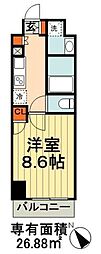 スカール千葉みなと 1Kの間取図画像