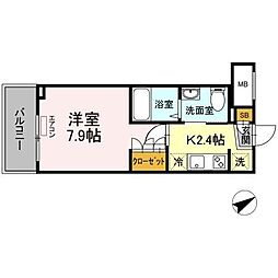 EastSideResidence 1Kの間取図画像