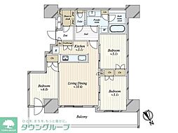 プラウドタワー小岩フロント 31階 3LDKの間取図画像