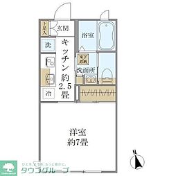 フォルス21 1Kの間取図画像
