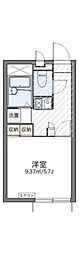 レオパレスハイツユーブライト 1Kの間取図画像
