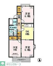メゾンベール壱番館 3DKの間取図画像