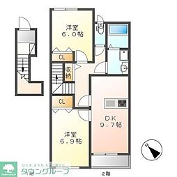 レインボーステイ 2LDKの間取図画像