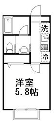 パールテラス 1Kの間取図画像