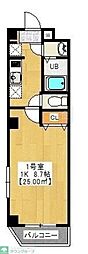 フォルセーヌ本千葉 1Kの間取図画像