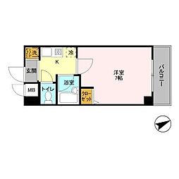 フォアグランデ 1Kの間取図画像