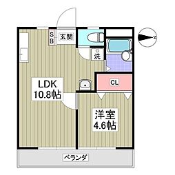 三協コーポ 1Kの間取図画像