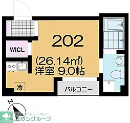 コスモヒルズ千葉 ワンルームの間取図画像