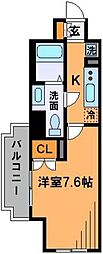 ドゥーエ国府台 1Kの間取図画像