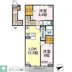 ラ ベルヴィ 2LDKの間取図画像