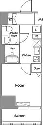 大神宮下Residence 1Kの間取図画像