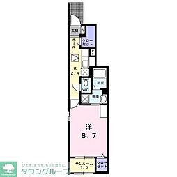 ヴィア ラッテア 1Kの間取図画像