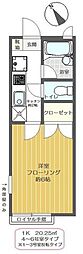 ロイヤル行徳 1Kの間取図画像
