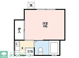 ジーアイハウス日の出A 1Kの間取図画像