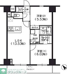 S-FORT船橋塚田 2LDKの間取図画像