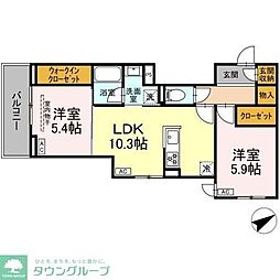 DーGlanz 2LDKの間取図画像
