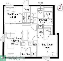 東京メトロ有楽町線 護国寺駅 徒歩7分の賃貸マンション 4階2LDKの間取り