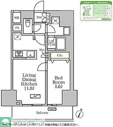 コートレジデンス南大塚 1LDKの間取図画像