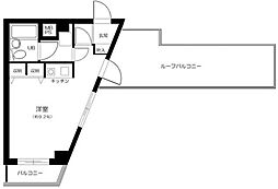 ライオンズマンション東長崎第参 5階ワンルームの間取り