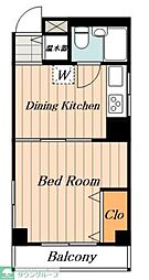 ドミー池袋 4階1DKの間取り