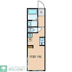 カレラパーク 5階ワンルームの間取り