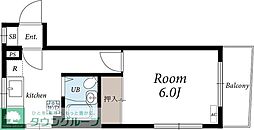 メゾン・ド・フロール 3階1Kの間取り