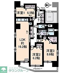 東京メトロ丸ノ内線 池袋駅 徒歩12分の賃貸マンション 10階3LDKの間取り