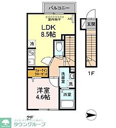 アンジュール西落合 1LDKの間取図画像