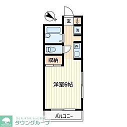 ベルトゥリーハイツ 1Kの間取図画像