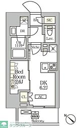 ARKMARK大塚 1DKの間取図画像