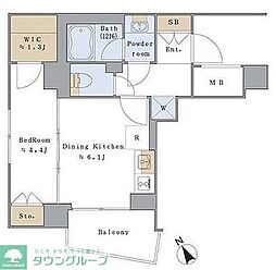 ブリリアイスト文京茗荷谷 1DKの間取図画像