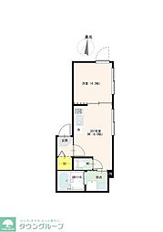 ハーモニーテラス前野町V 1DKの間取図画像