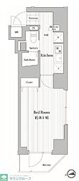 WELLCASA文京湯島 1Kの間取図画像