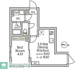 Aglaia 新宿西落合 1LDKの間取図画像