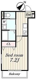 オーク池袋 1Kの間取図画像