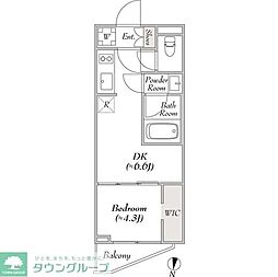 LUMIECHONCHOEAST 1DKの間取図画像
