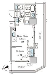 パークアクシス大塚ステーションゲートタワー 1LDKの間取図画像