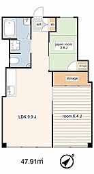 目白武蔵野マンション 2LDKの間取図画像
