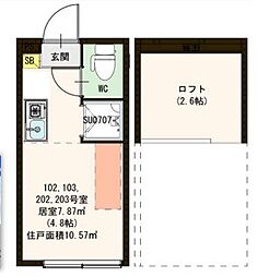 ハーモニーテラス池袋本町3 ワンルームの間取図画像