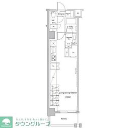 ザ・パークハビオ文京江戸川橋 1LDKの間取図画像