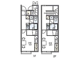 東武野田線 高柳駅 徒歩13分の賃貸アパート 2階1Kの間取り