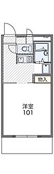 レオパレスＡＯＫＩ 2階1Kの間取り