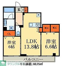 Edel　Heim 3階2LDKの間取り