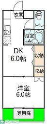コーポあけぼの 1階1DKの間取り