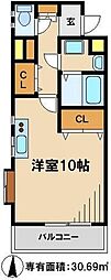 京成松戸線 松戸新田駅 徒歩3分の賃貸マンション 1階ワンルームの間取り