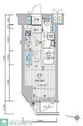 メインステージ松戸 6階1Kの間取り