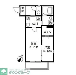 アファン 2階2Kの間取り